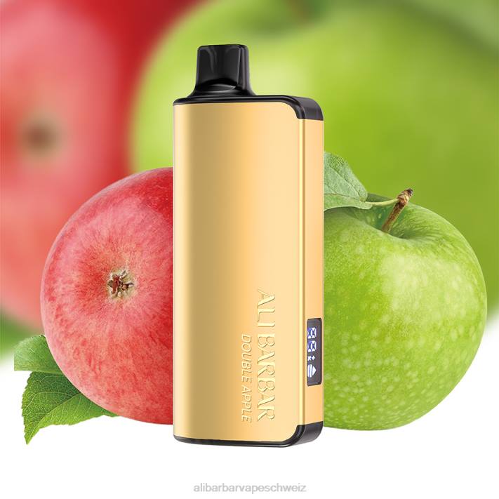 Alibarbar Flavours Doppelapfel - Alibarbar Ingot 9000 Einweg-Vaporizer 4D8P28