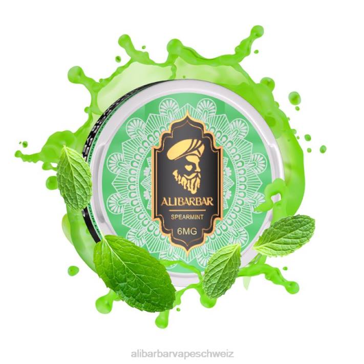 Alibarbar Vape Zürich grüne Minze - Alibarbar Nikotinbeutel 4D8P90