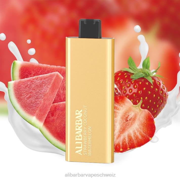 Alibarbar Vape Zürich Erdbeer-Kokos-Wassermelone - Alibarbar Pandora 7000 Einweg-Vaporizer 4D8P62