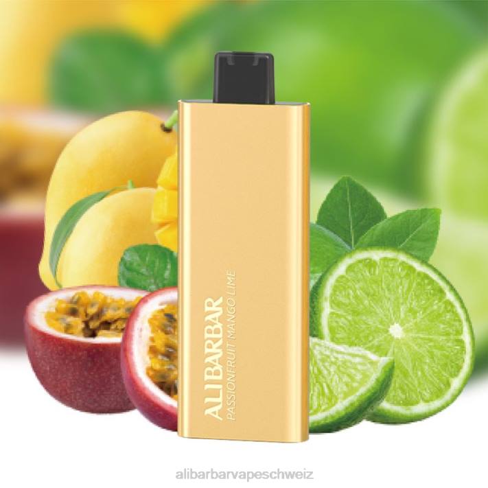 Alibarbar Vape Zürich Passionsfrucht-Mango-Limette - Alibarbar Pandora 7000 Einweg-Vaporizer 4D8P58