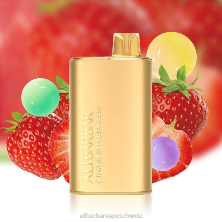 Alibarbar Flavours Erdbeer-Hubba-Bubba - Alibarbar Rich 8000 Einweg-Vaporizer 4D8P12